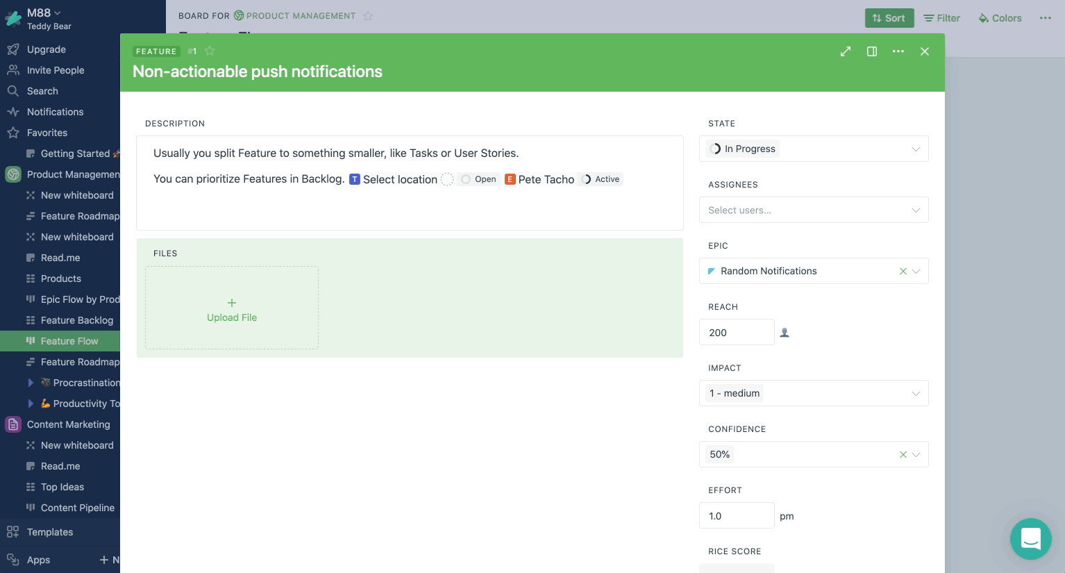 Create Documents and Whiteboards inside entities