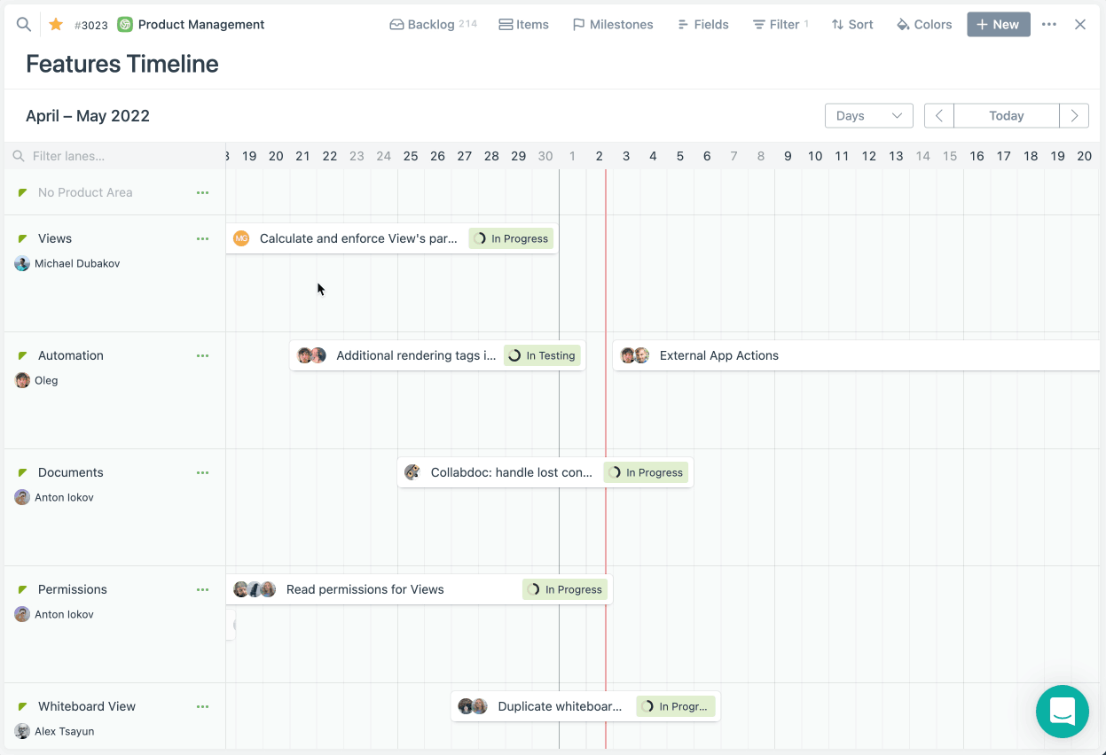 Search in panels to keep the context