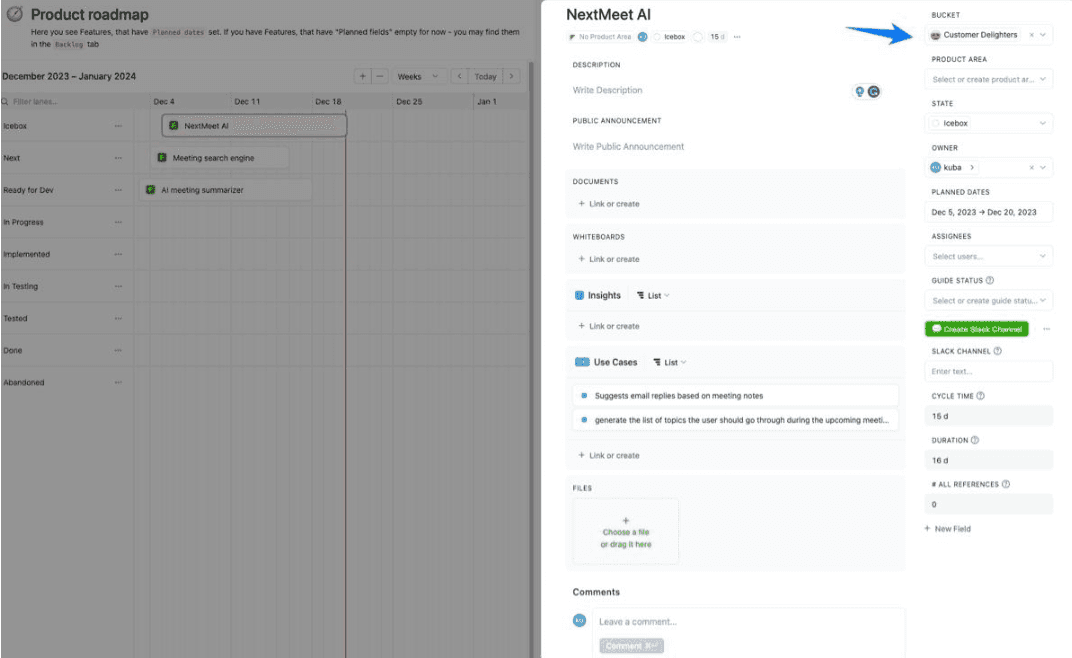 Setting your customer delighters in Fibery