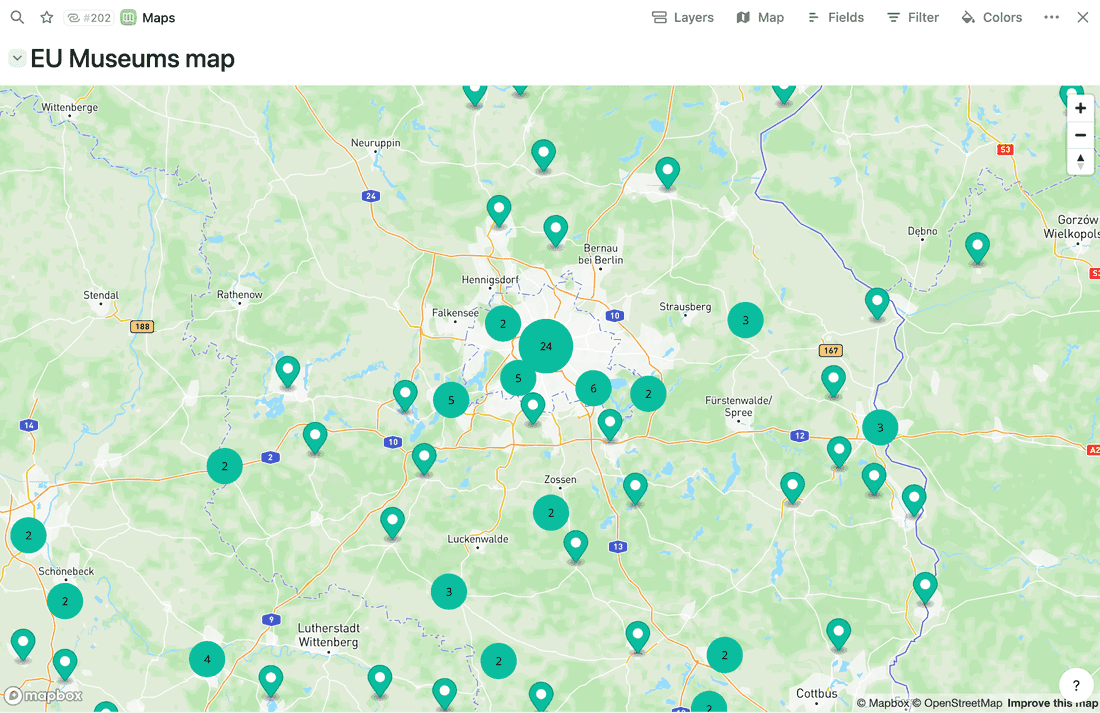 Map of Museums in EU. Useless, but looks good.