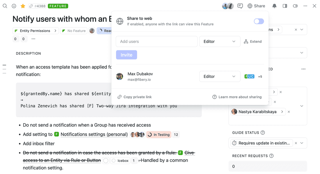 Give access to a single entity and all collections one level deep.