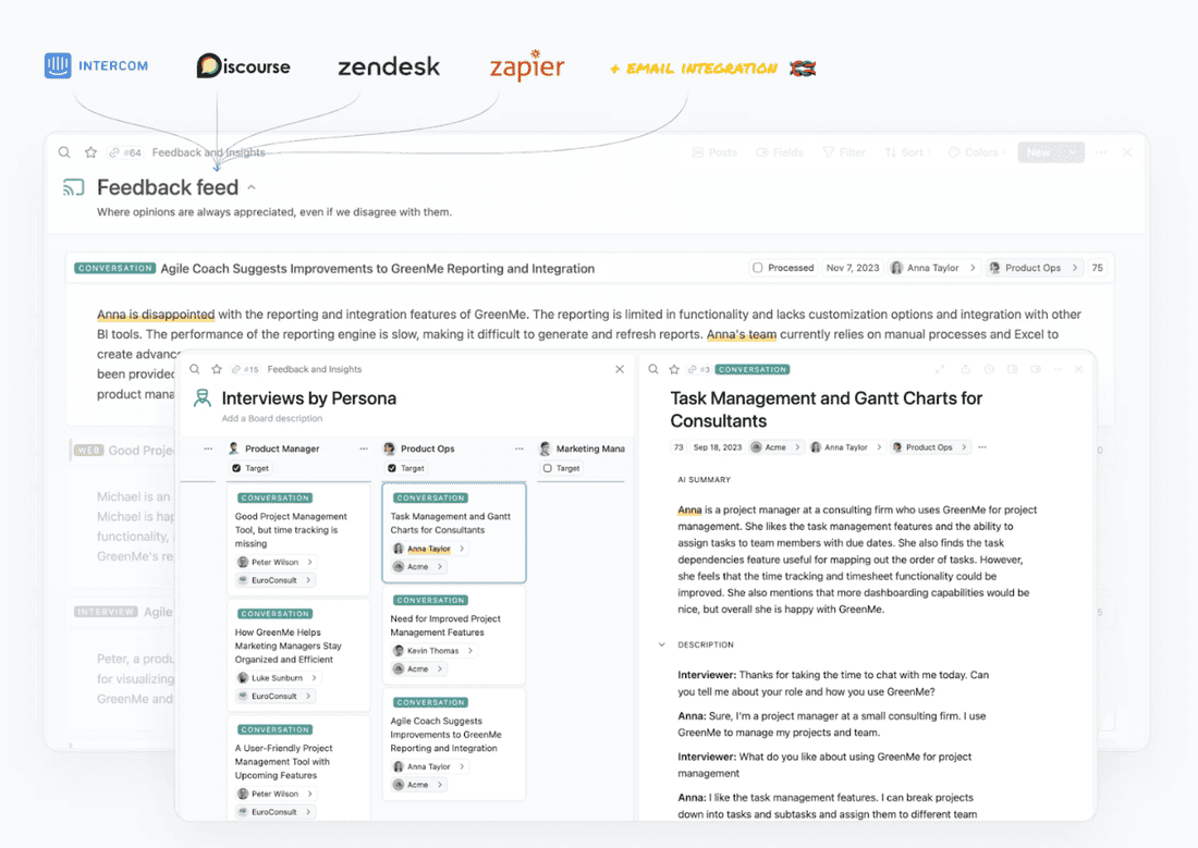 Next-level customer feedback integration in Fibery