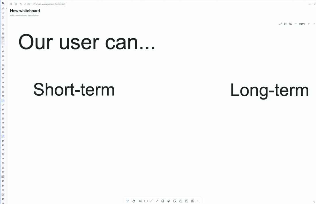 Split your whiteboard in two to prepare for the exercise