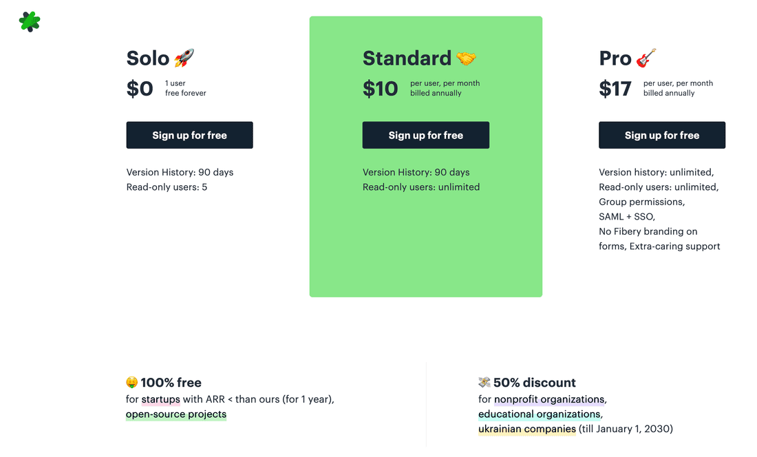 Fibery is affordable.