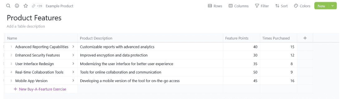 A quick and dirty list of features in Fibery