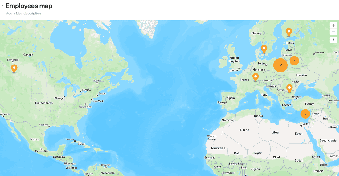 Now we can create Employees map right in Fibery