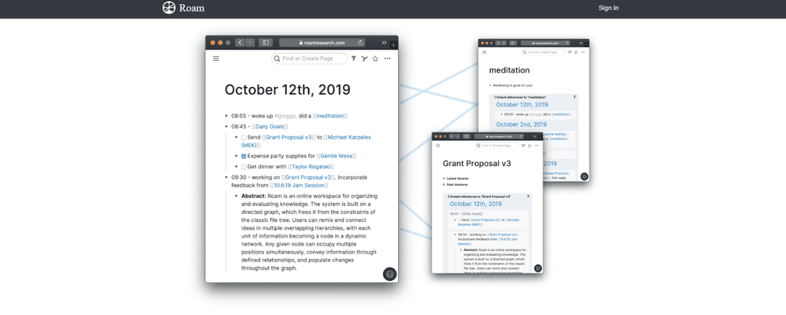 Roam links everything with everything
