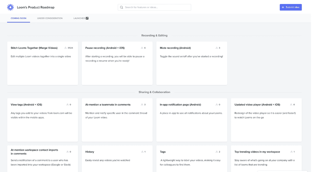 Loom knows sharing is caring (at least when it comes to public roadmaps)