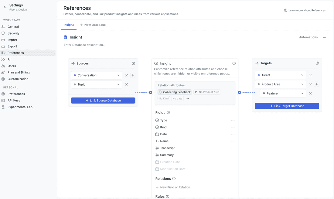 Highlights setup in Fibery. Coming in Q1 2024.