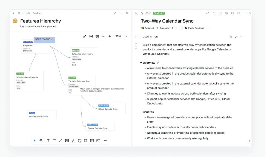 Vision, strategy, goals all come together in Fibery