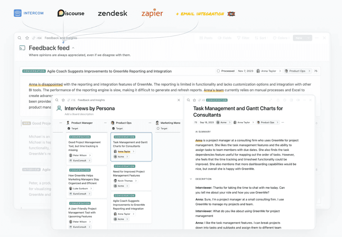 Understand, sort, and act upon insights - all in Fibery