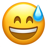 Emoji grinning-face-with-sweat